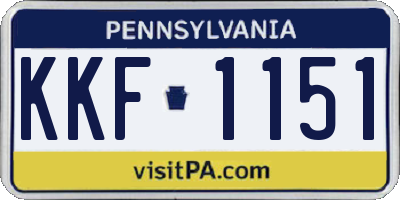 PA license plate KKF1151
