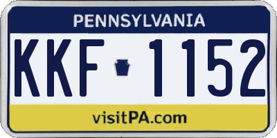 PA license plate KKF1152