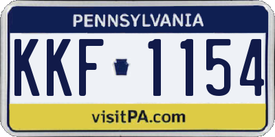 PA license plate KKF1154