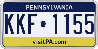 PA license plate KKF1155