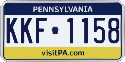 PA license plate KKF1158
