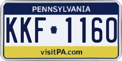 PA license plate KKF1160