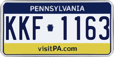 PA license plate KKF1163