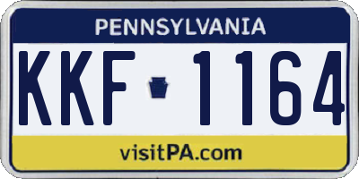 PA license plate KKF1164