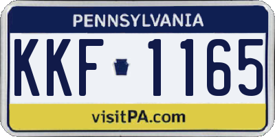 PA license plate KKF1165