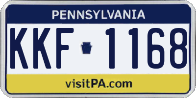 PA license plate KKF1168
