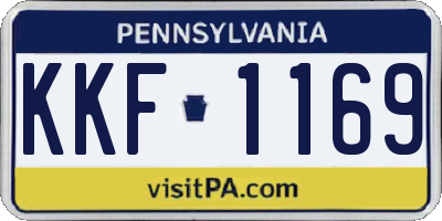 PA license plate KKF1169