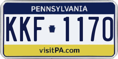 PA license plate KKF1170