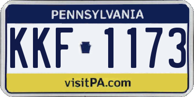 PA license plate KKF1173