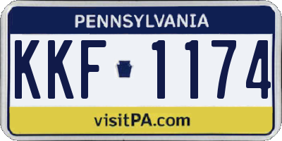 PA license plate KKF1174