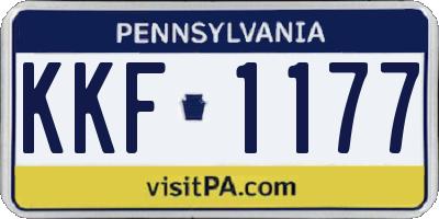 PA license plate KKF1177