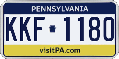 PA license plate KKF1180