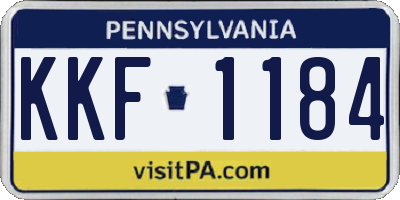 PA license plate KKF1184