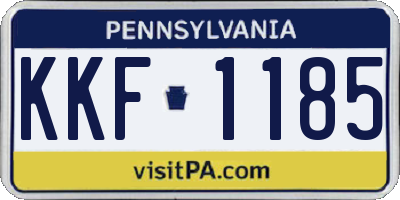PA license plate KKF1185