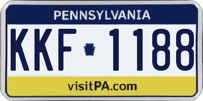 PA license plate KKF1188