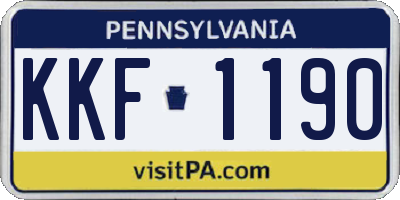 PA license plate KKF1190