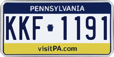PA license plate KKF1191