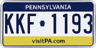 PA license plate KKF1193