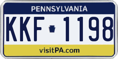 PA license plate KKF1198