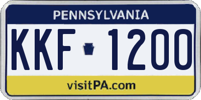 PA license plate KKF1200