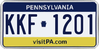 PA license plate KKF1201