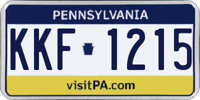PA license plate KKF1215