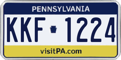 PA license plate KKF1224