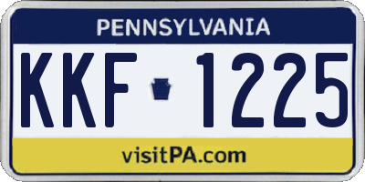 PA license plate KKF1225
