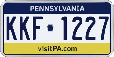 PA license plate KKF1227