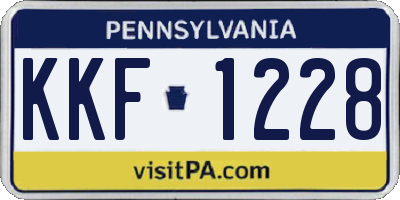 PA license plate KKF1228