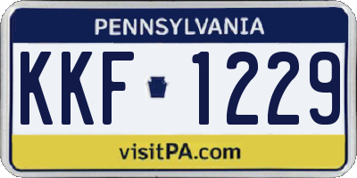 PA license plate KKF1229