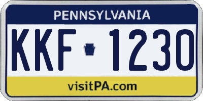 PA license plate KKF1230