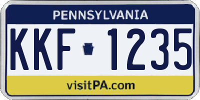 PA license plate KKF1235
