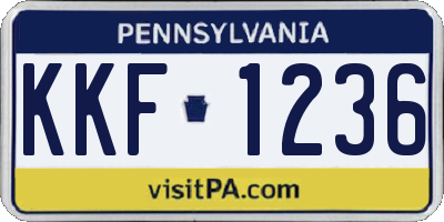 PA license plate KKF1236