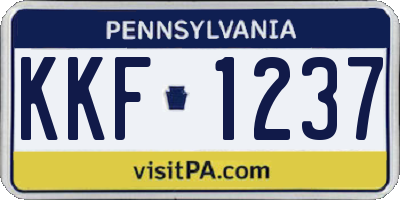 PA license plate KKF1237