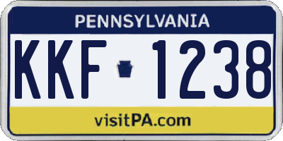 PA license plate KKF1238