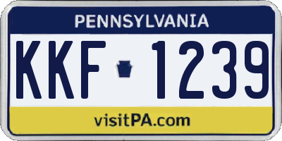 PA license plate KKF1239