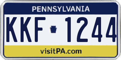 PA license plate KKF1244
