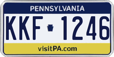 PA license plate KKF1246