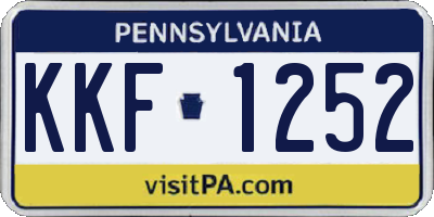 PA license plate KKF1252