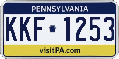PA license plate KKF1253
