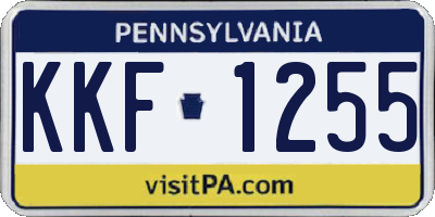 PA license plate KKF1255