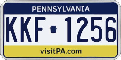 PA license plate KKF1256