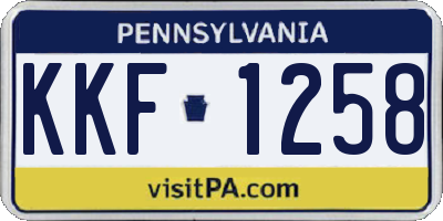 PA license plate KKF1258