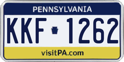 PA license plate KKF1262