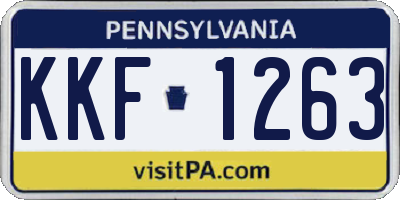 PA license plate KKF1263