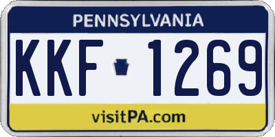 PA license plate KKF1269