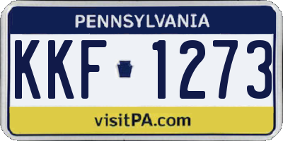 PA license plate KKF1273