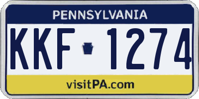 PA license plate KKF1274