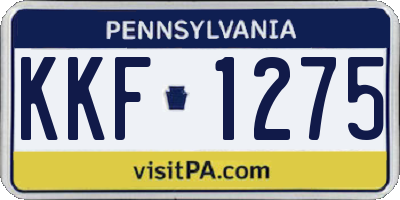 PA license plate KKF1275